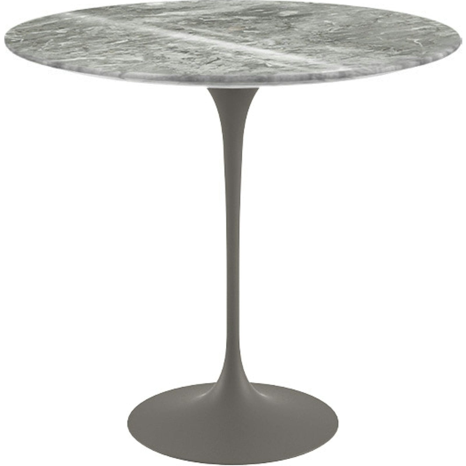 Saarinen Side Table - 22” Oval side/end table Knoll Grey Grey marble, Shiny finish