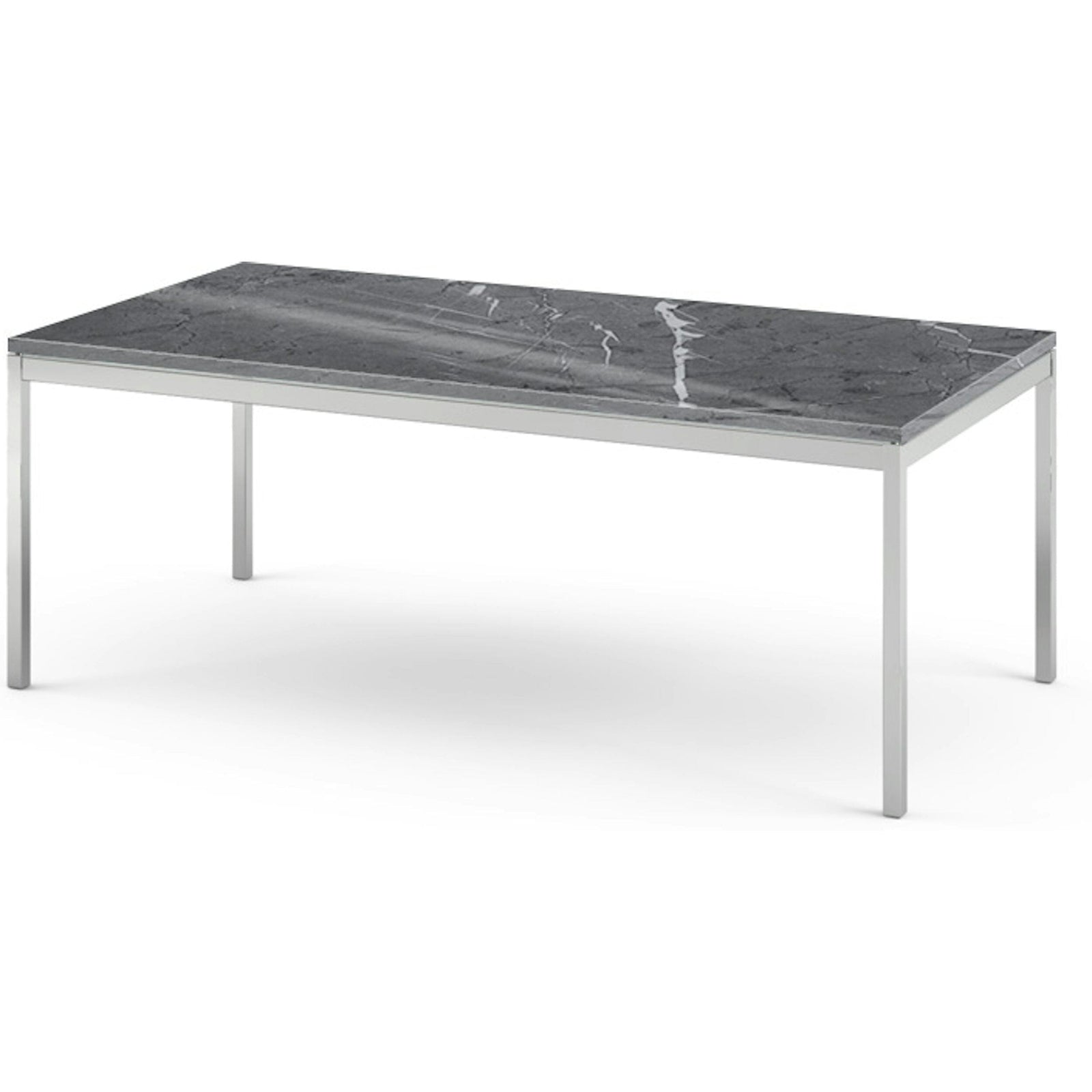 Florence Knoll Rectangular Coffee Table Coffee Tables Knoll polished chrome Grigio Marquina marble, Shiny finish