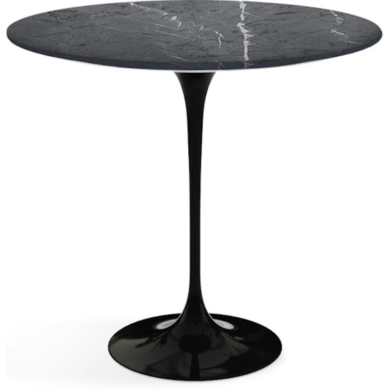 Saarinen Side Table - 22” Oval side/end table Knoll Black Grigio Marquina marble, Satin finish