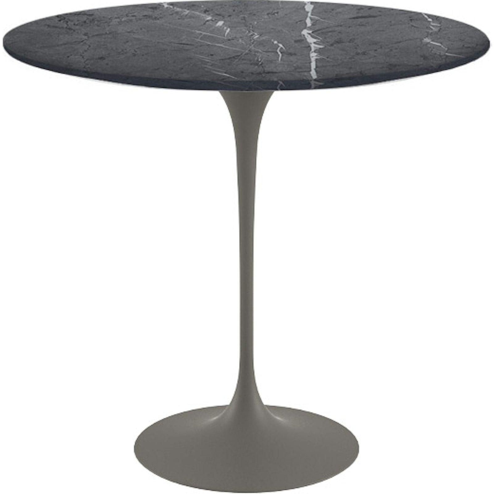 Saarinen Side Table - 22” Oval side/end table Knoll Grey Grigio Marquina marble, Satin finish