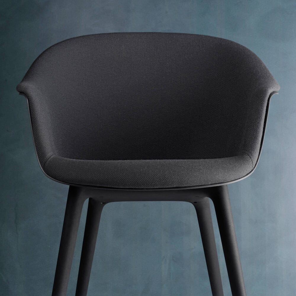 Bat Dining Chair - Front Upholstered with Plastic Base Chairs Gubi