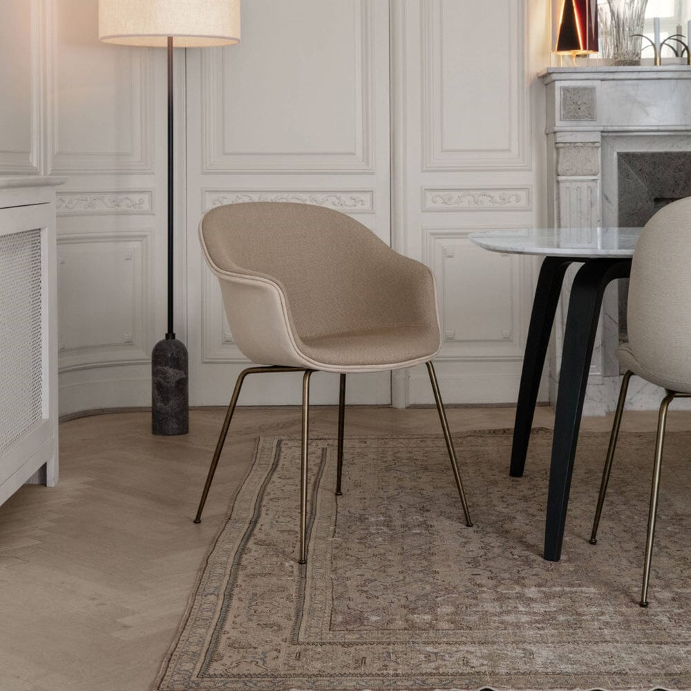 Bat Dining Chair Fully Upholstered With Conic Base Chairs Gubi