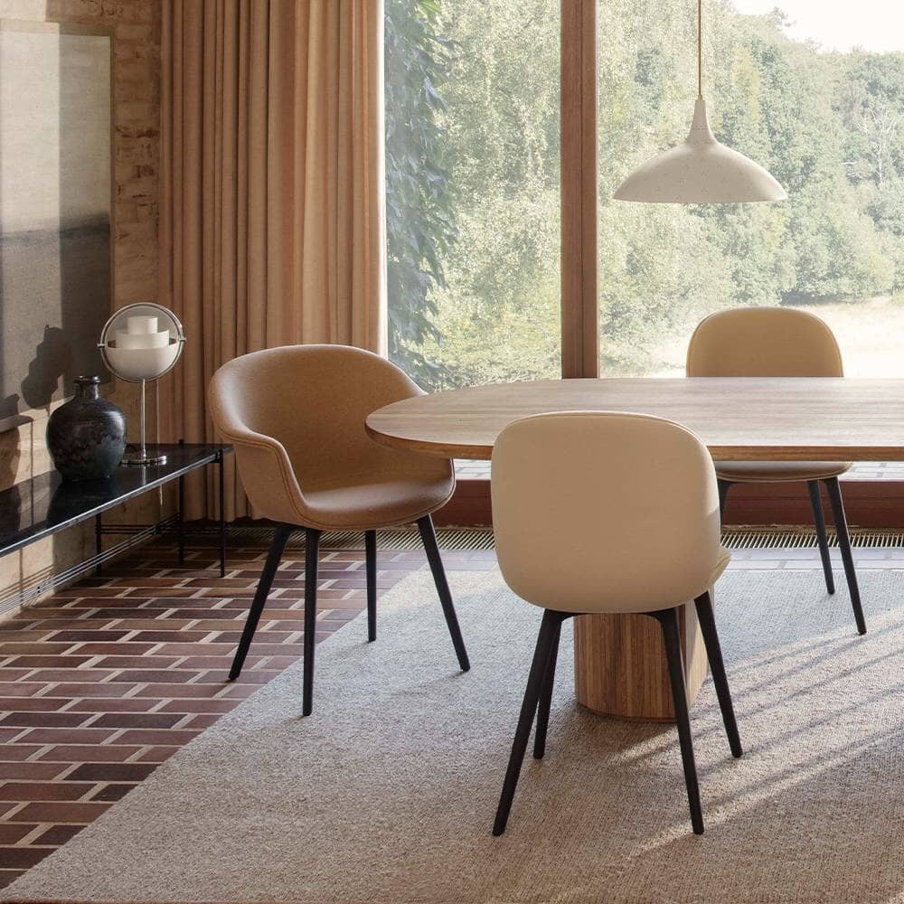 Bat Dining Chair - Fully Upholstered with Plastic Base Chairs Gubi