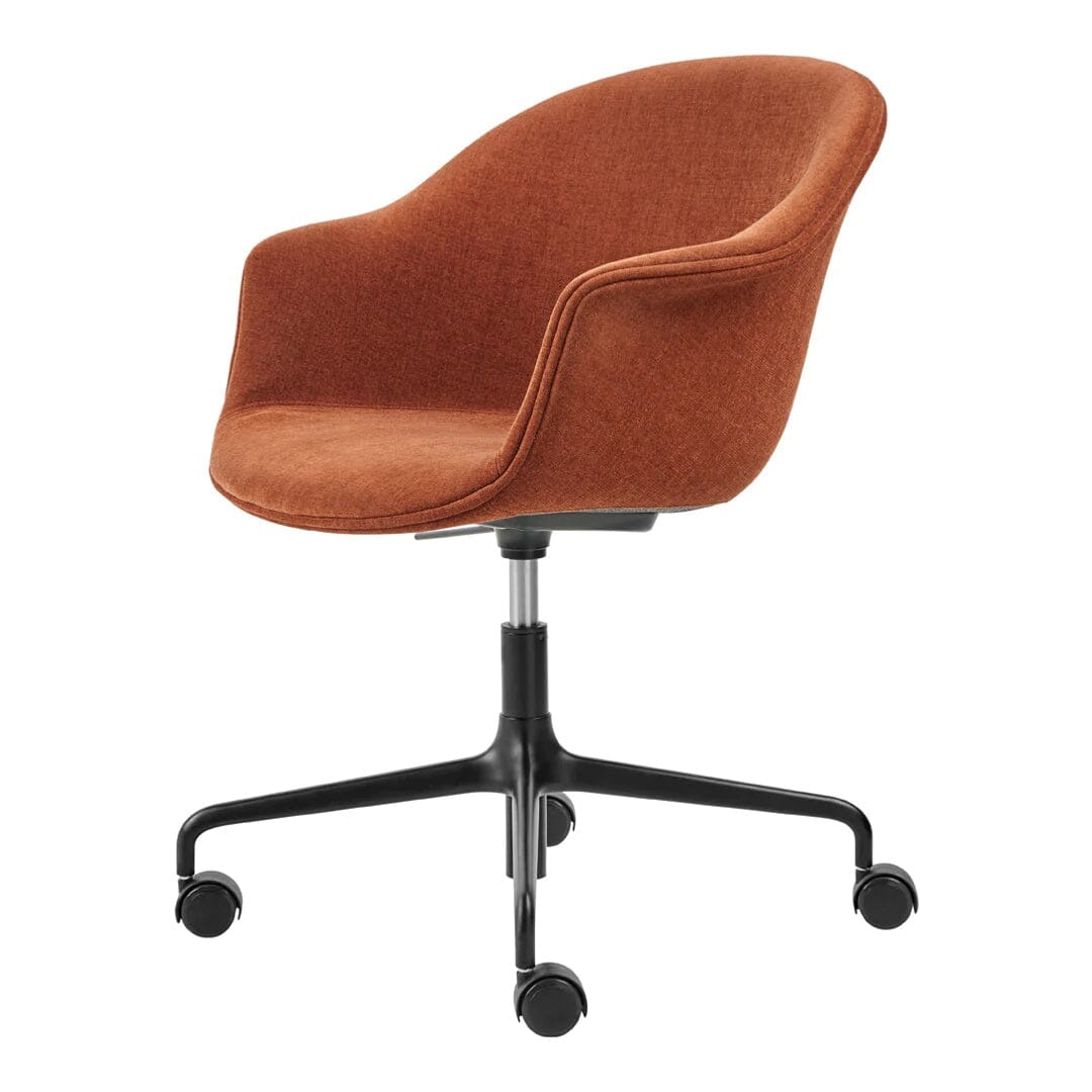 Bat Meeting Chair 4-Star Base with Castors - Height Adjustable - Fully Upholstered Chairs Gubi