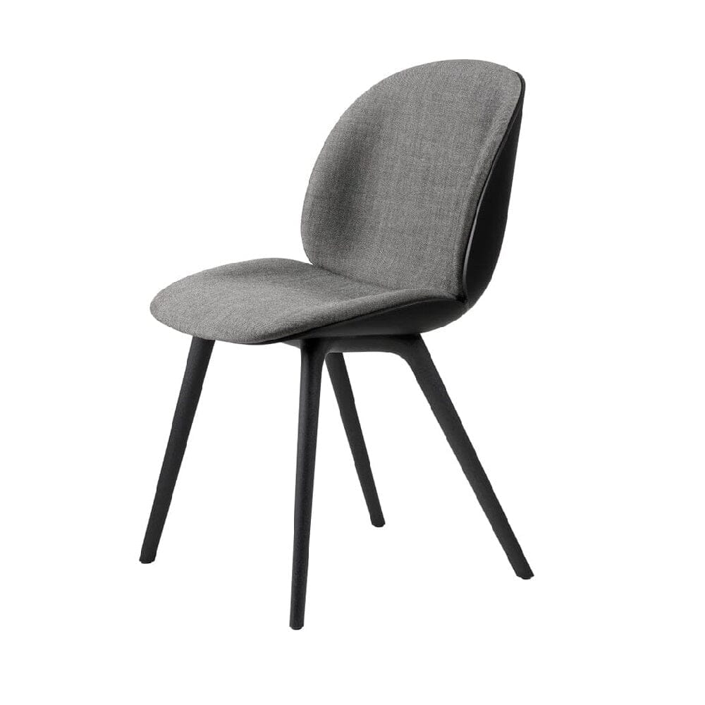 Beetle Black Plastic Base Dining Chair - Front Upholstered Chairs Gubi