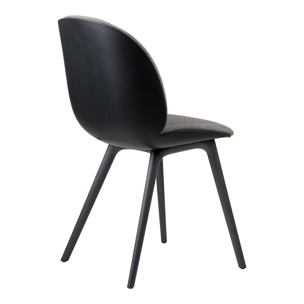 Beetle Black Plastic Base Dining Chair - Front Upholstered Chairs Gubi
