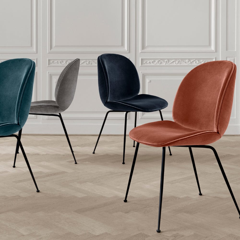 Beetle Dining Chair with Conic Base - Fully Upholstered Chairs Gubi