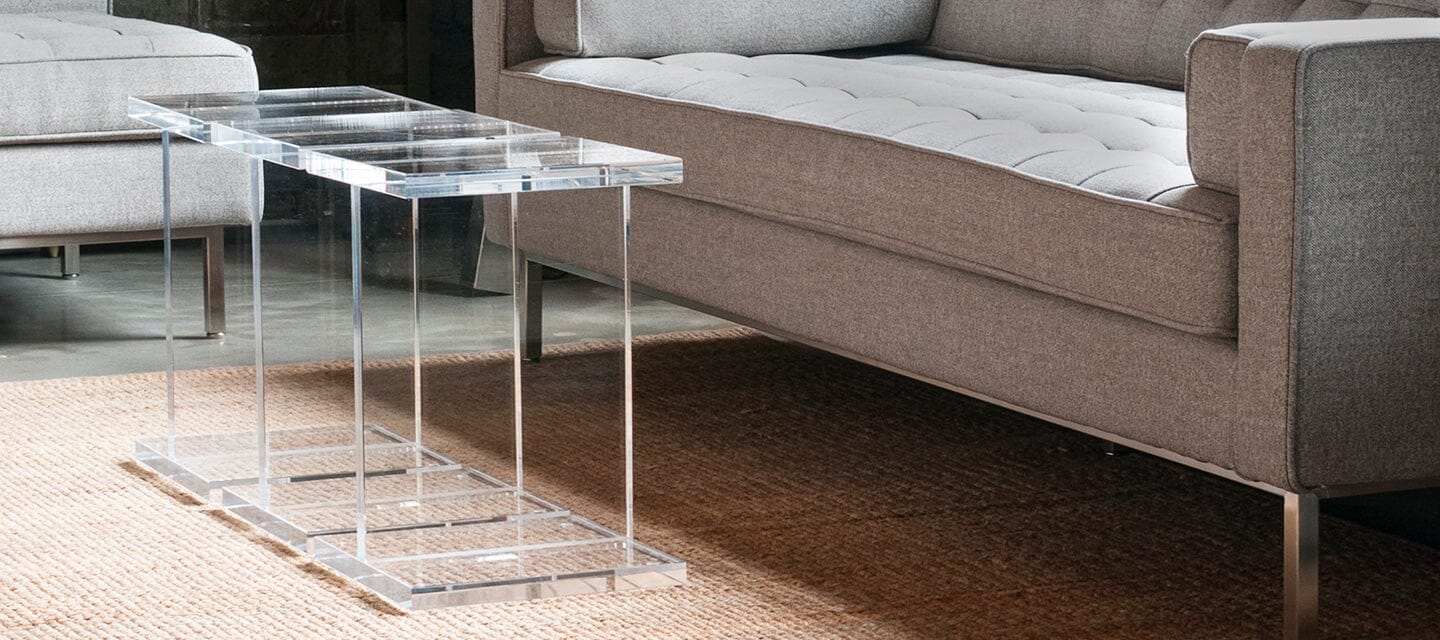 Acrylic I-Beam Table side/end table Gus Modern