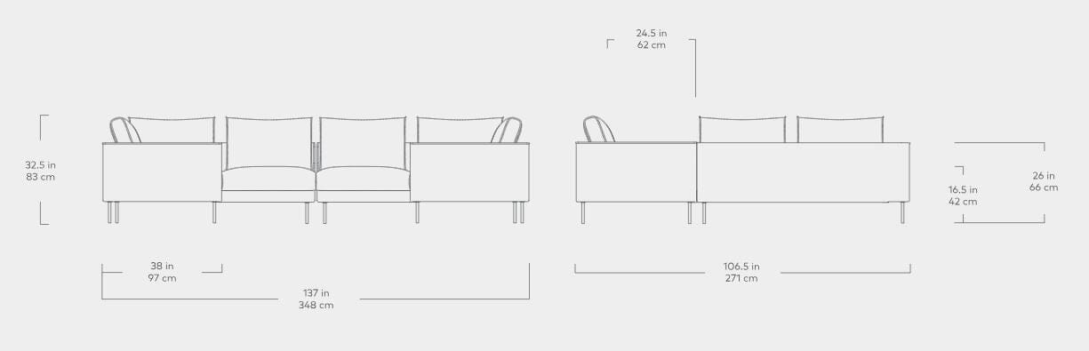 Renfrew U Shaped Sectional Sofa Gus Modern