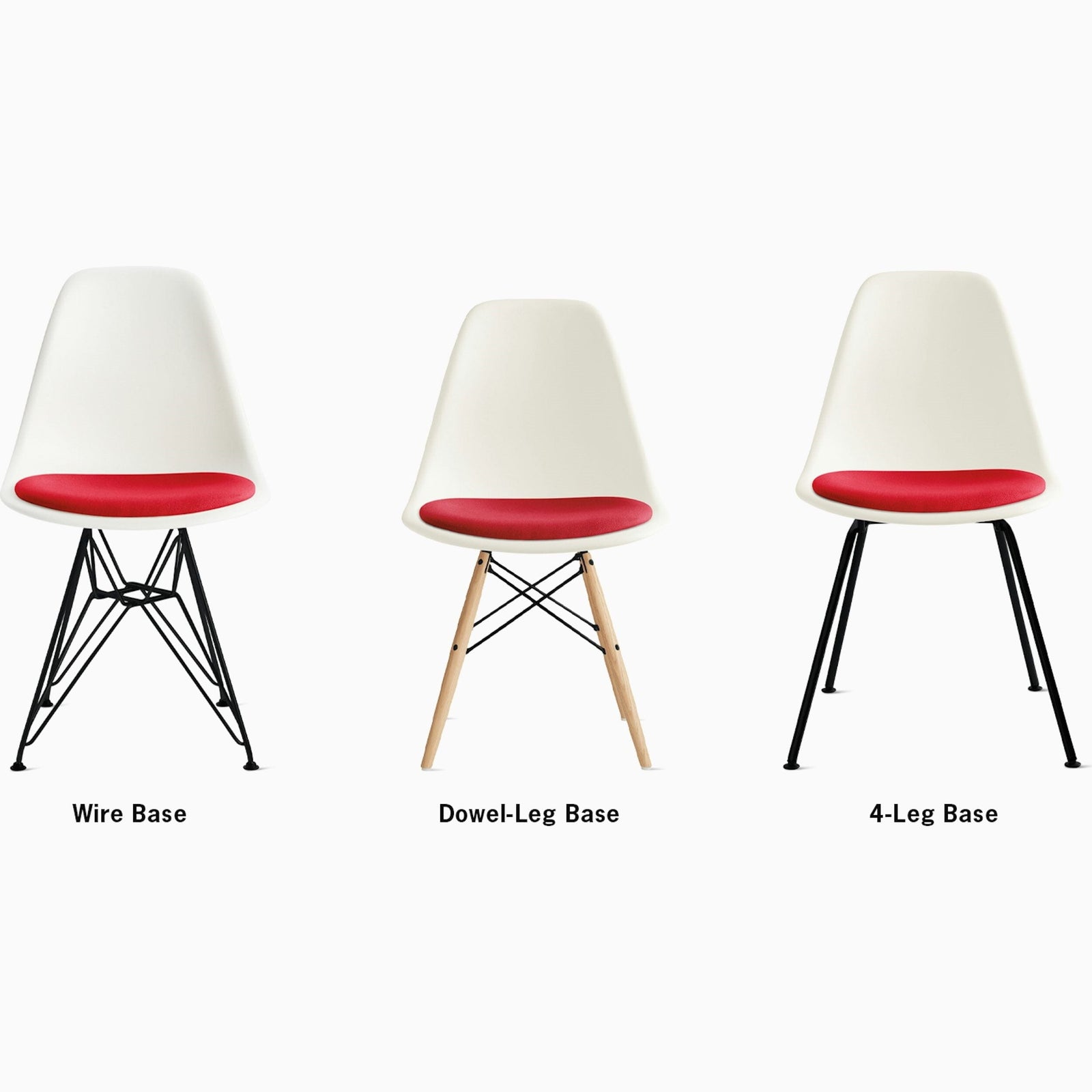 Eames Molded Dowel Base Side Chair with Seat Pad Side/Dining herman miller