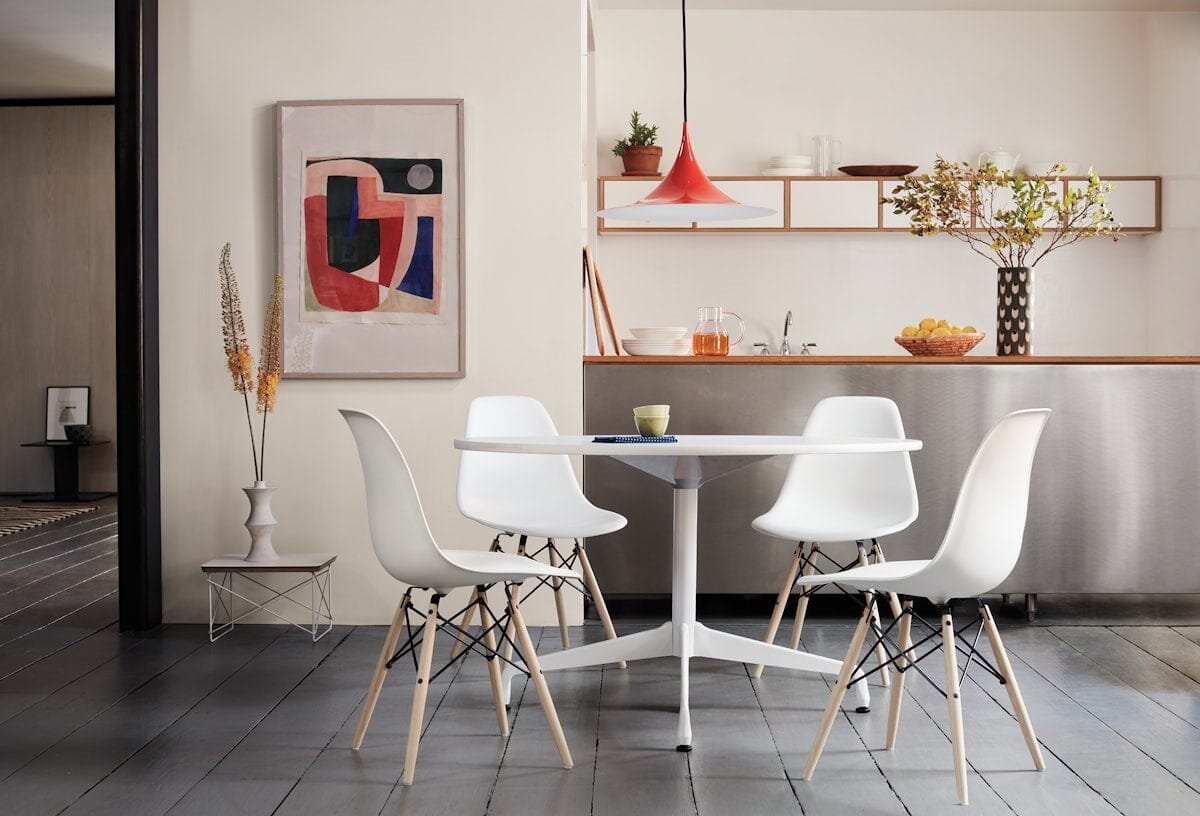 Eames Molded Plastic Side Chair with Wood Dowel Base Side/Dining herman miller