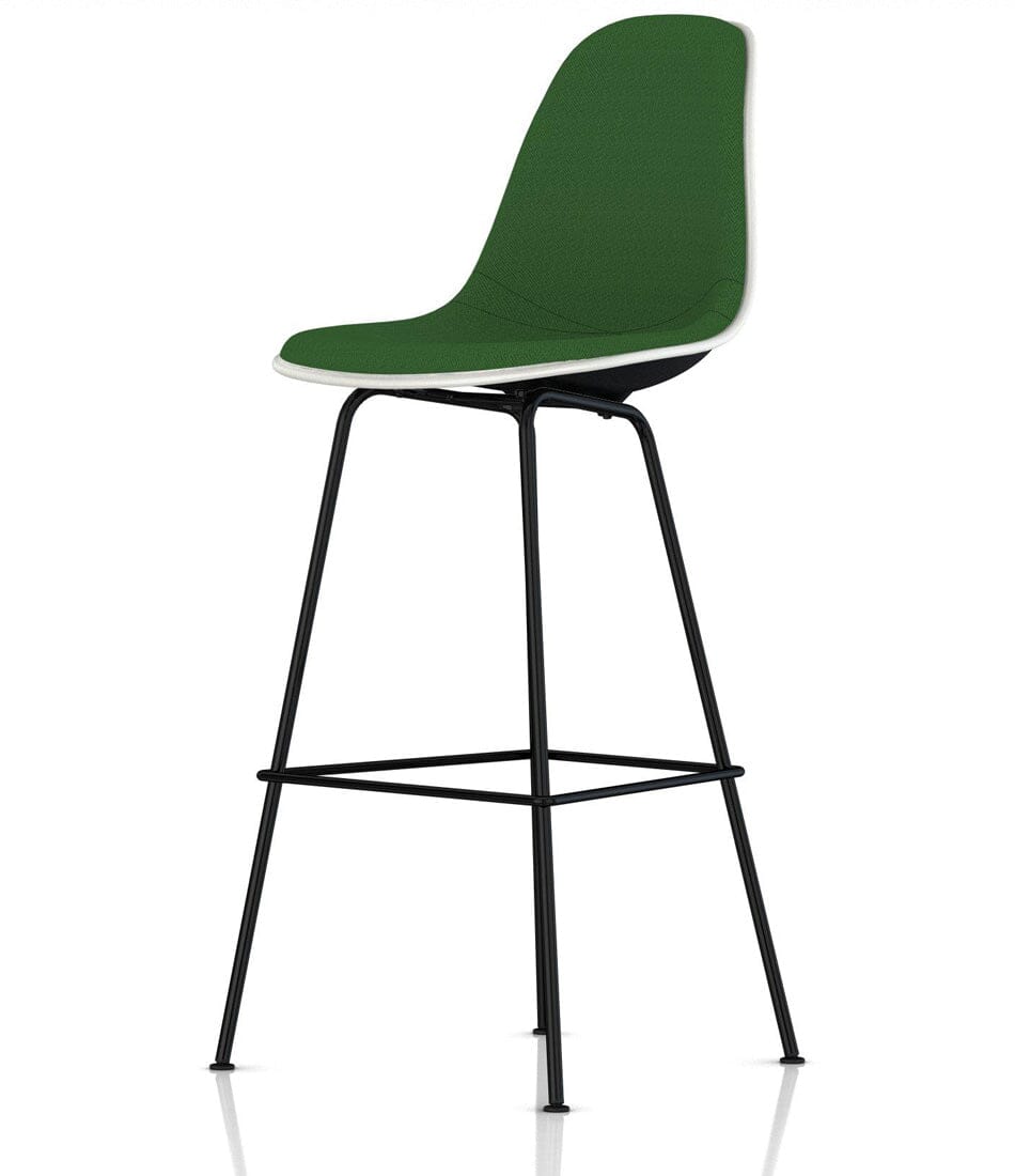 Eames Molded Plastic Upholstered Bar Stool bar seating herman miller