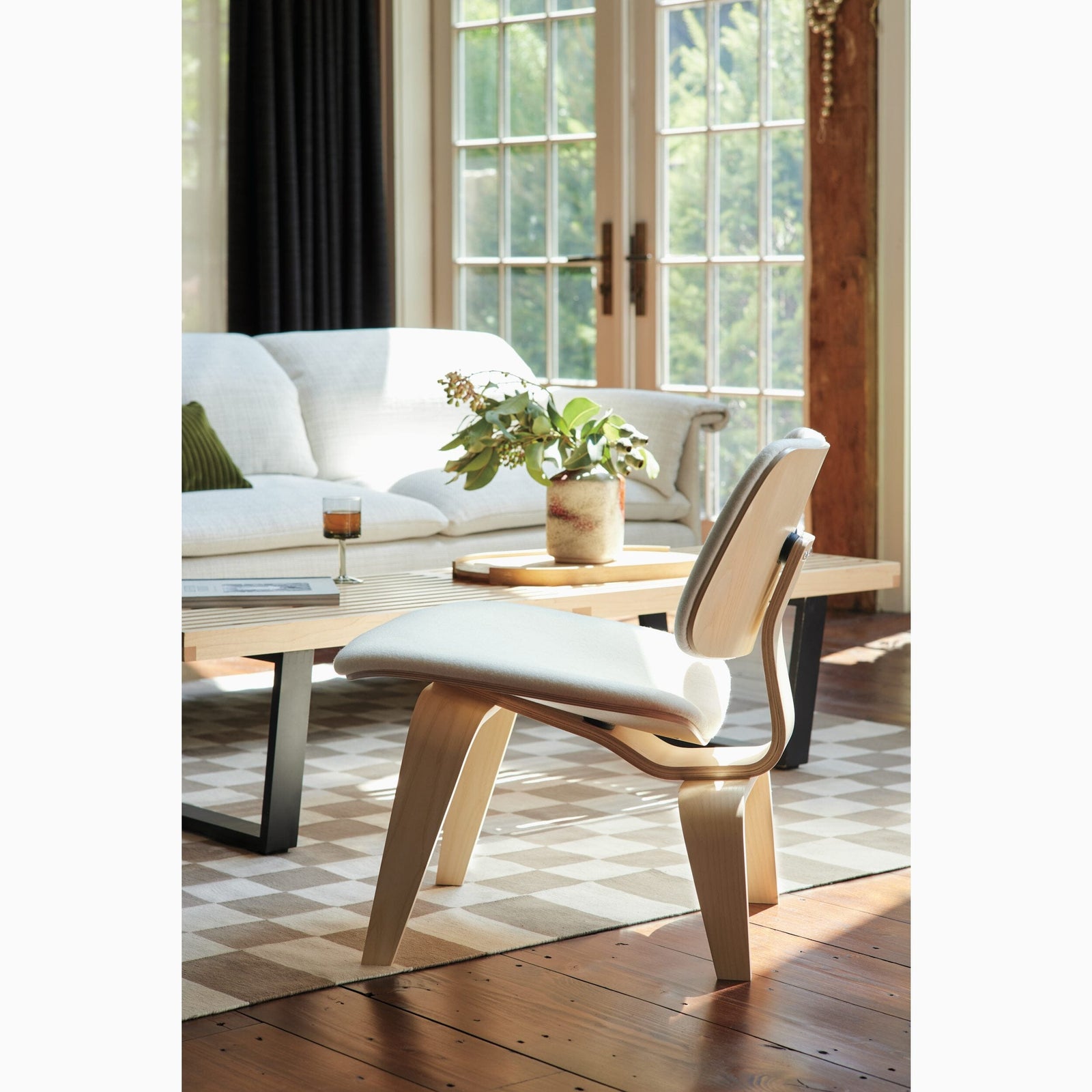 Eames Molded Plywood Lounge Chair with Wood Base lounge chair herman miller