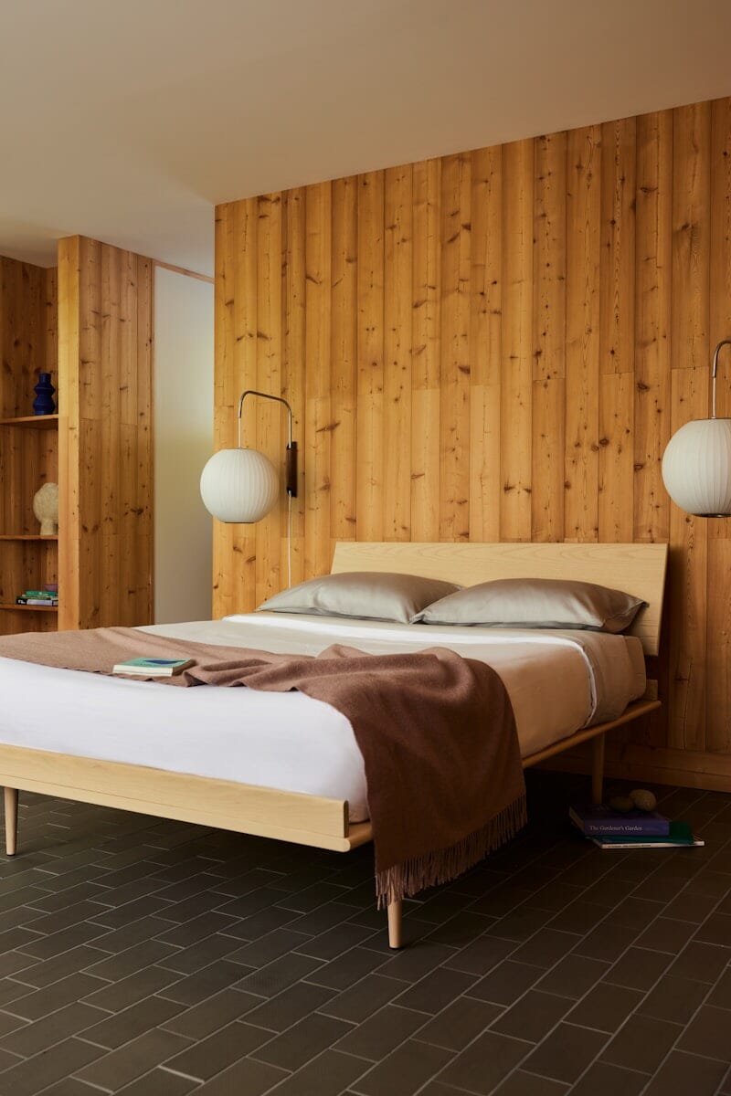 Nelson Thin Edge Bed - Wood Taper Legs Beds herman miller