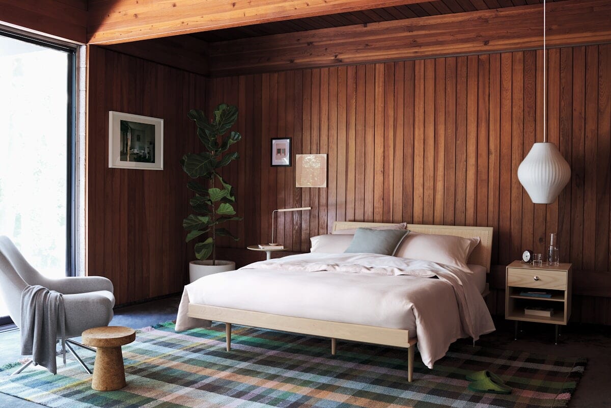 Nelson Thin Edge Bed - Wood Taper Legs Beds herman miller