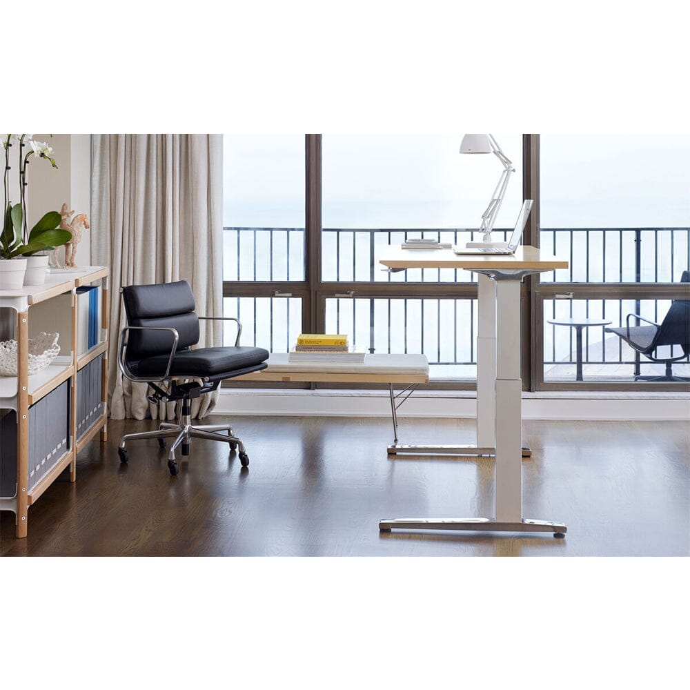 Nevi Sit-to-Stand Rectangular Table with C-Foot Desk herman miller