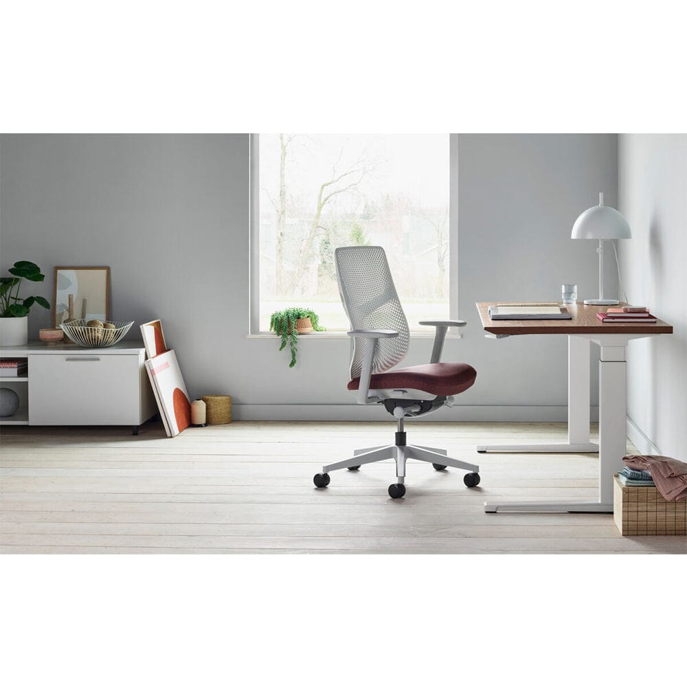 Nevi Sit-to-Stand Rectangular Table with C-Foot Desk herman miller