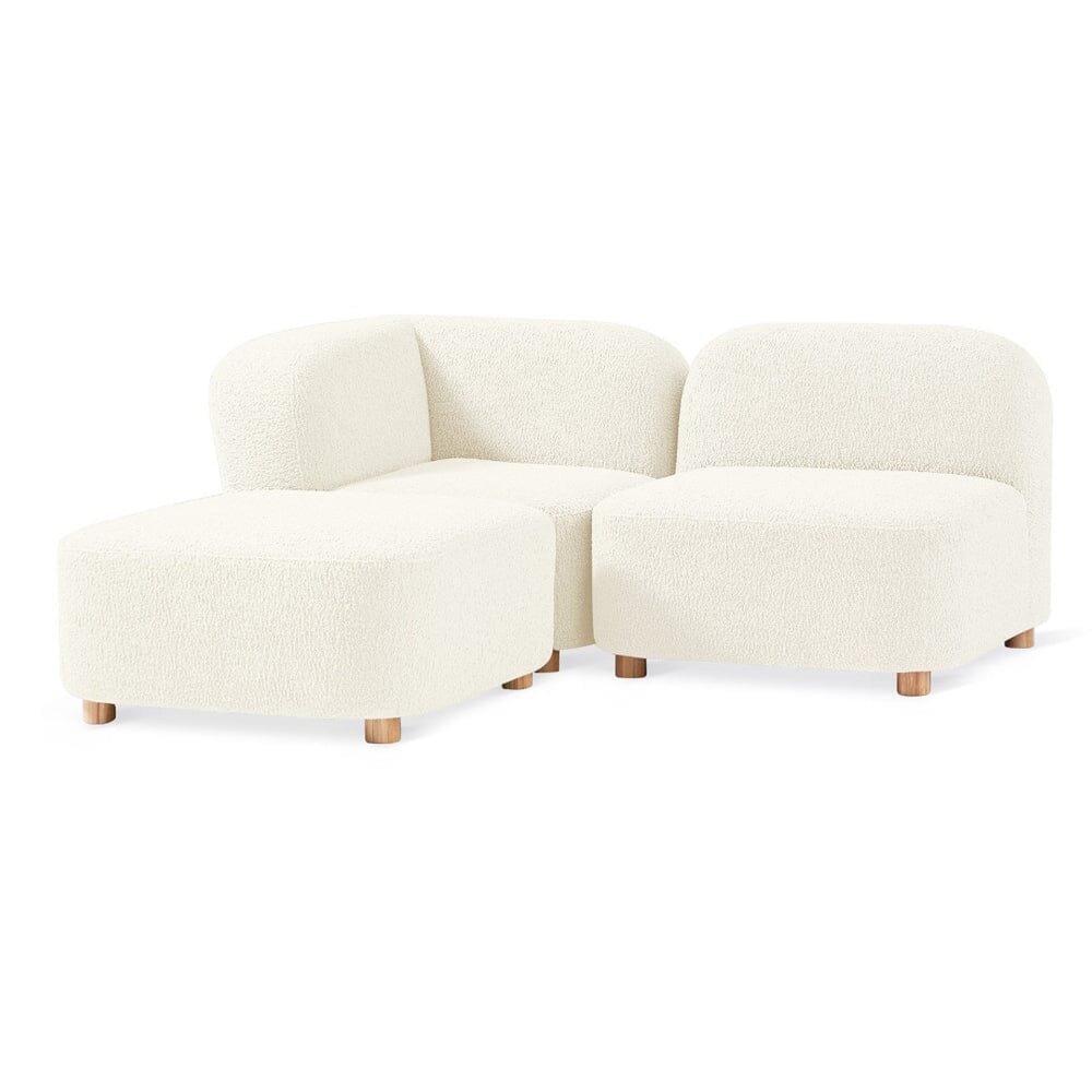 Circuit Modular 3 Piece Sectional Sofa Gus Modern Himalaya Cloud