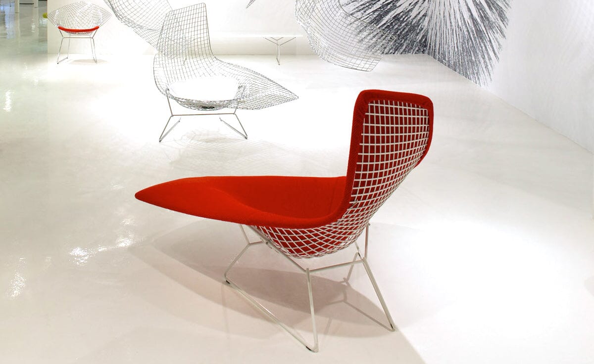 Bertoia Asymmetric Chaise With Full Cover lounge chair Knoll