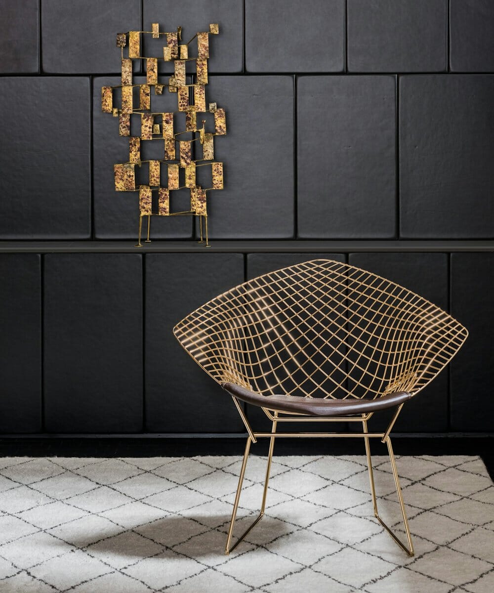 Bertoia Small Diamond Chair with Seat Pad lounge chair Knoll