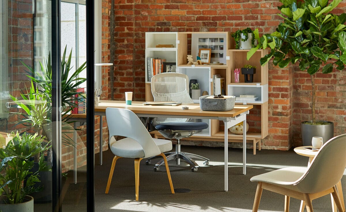 Saarinen Executive Plastic Back Chair With Wood Legs Side/Dining Knoll