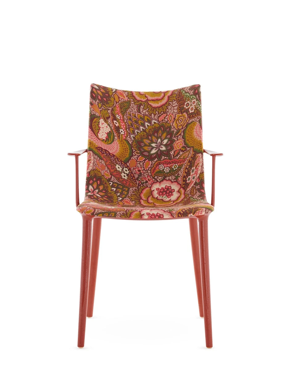 H.H.H. Chair Upholstered Armchair Kartell Patricia fabric - lacquer / rust orange