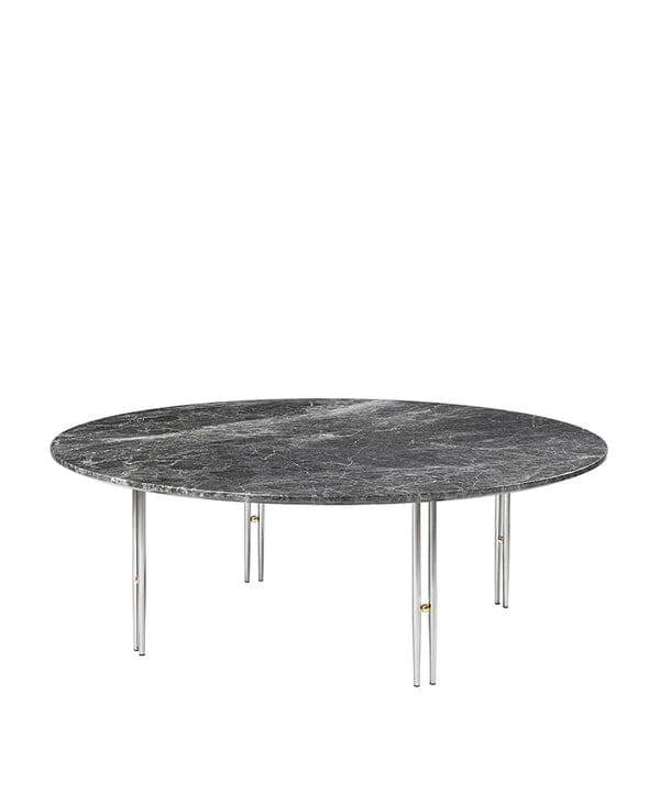 IOI Coffee Table Coffee Tables Gubi Large Grey Emperador Marble Chrome Base / Brass Sphere
