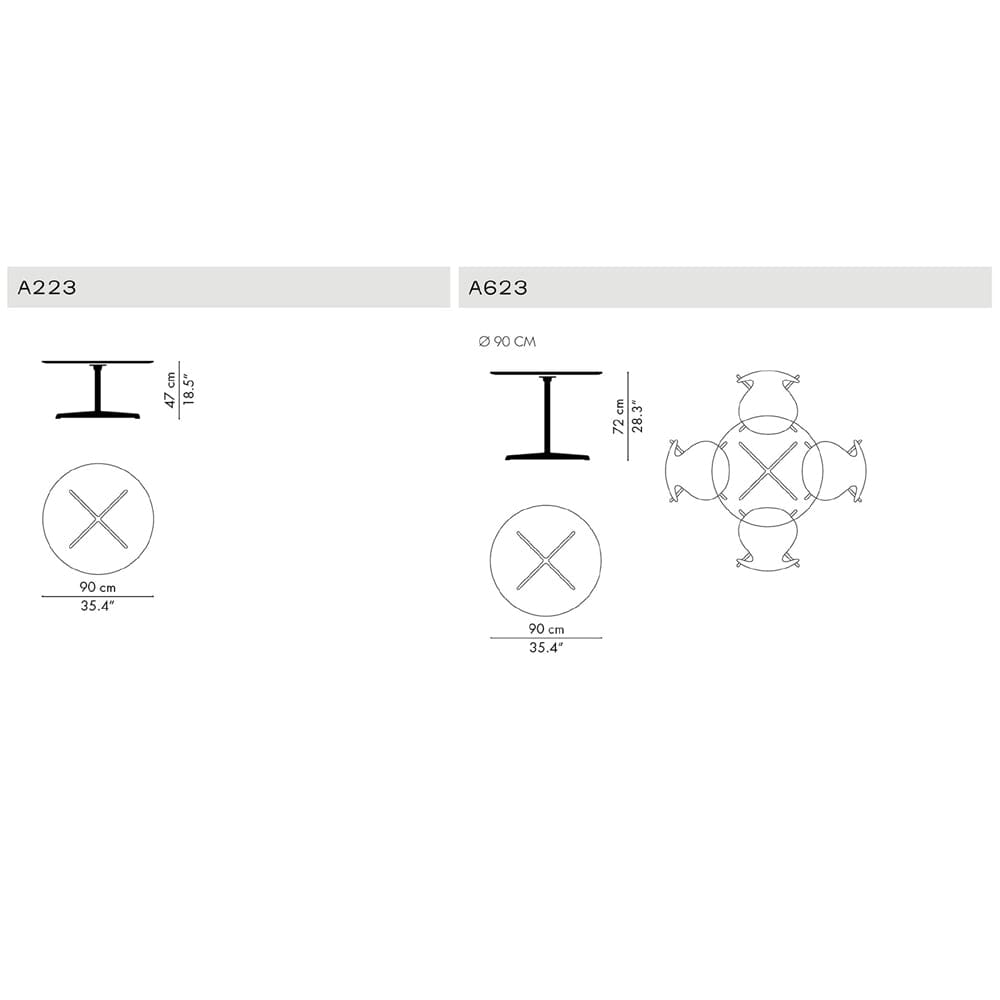 Large Pedestal Base Circular Top Table Dining Tables Fritz Hansen