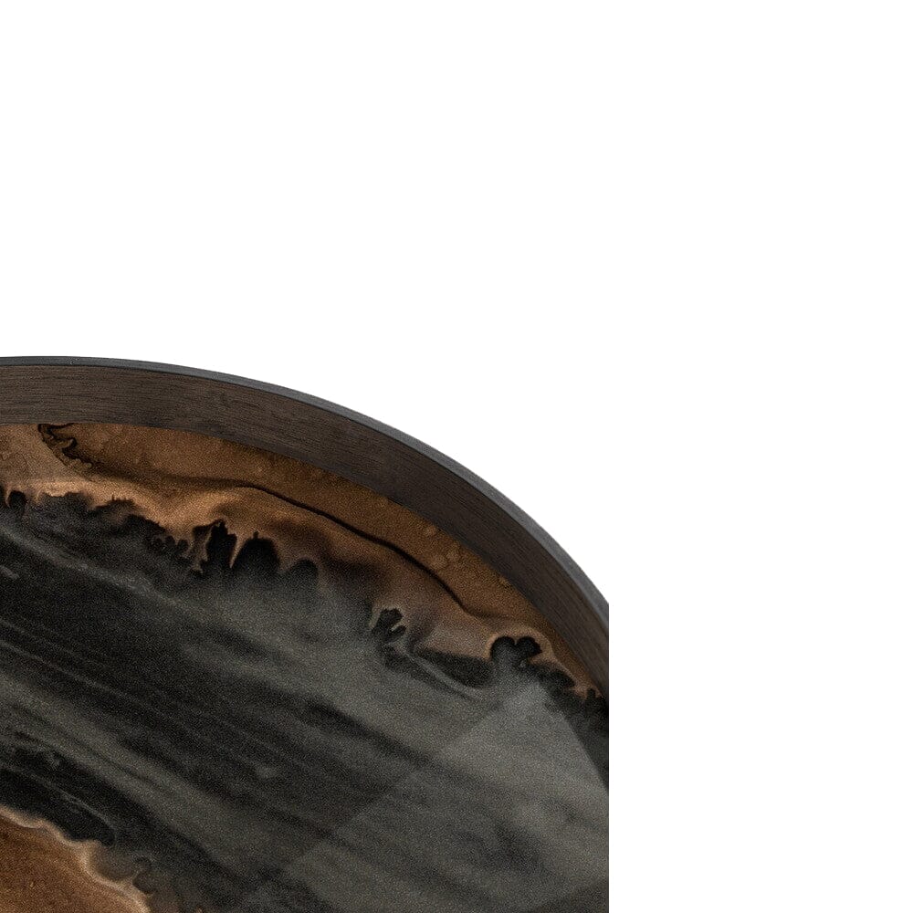 Large Round Bronze Organic Glass Tray Tray Ethnicraft