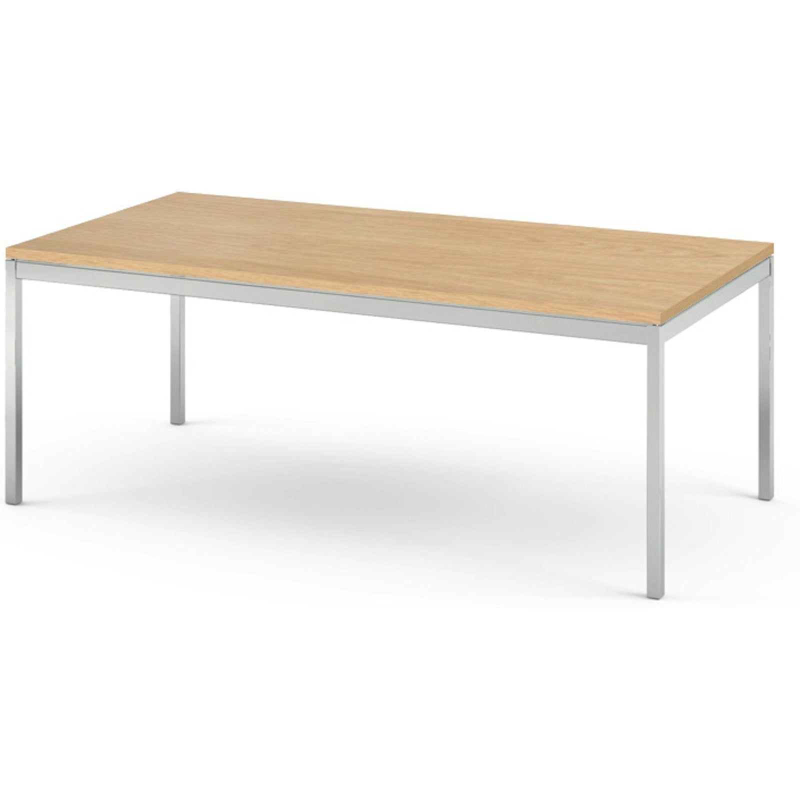 Florence Knoll Rectangular Coffee Table Coffee Tables Knoll polished chrome Light Oak