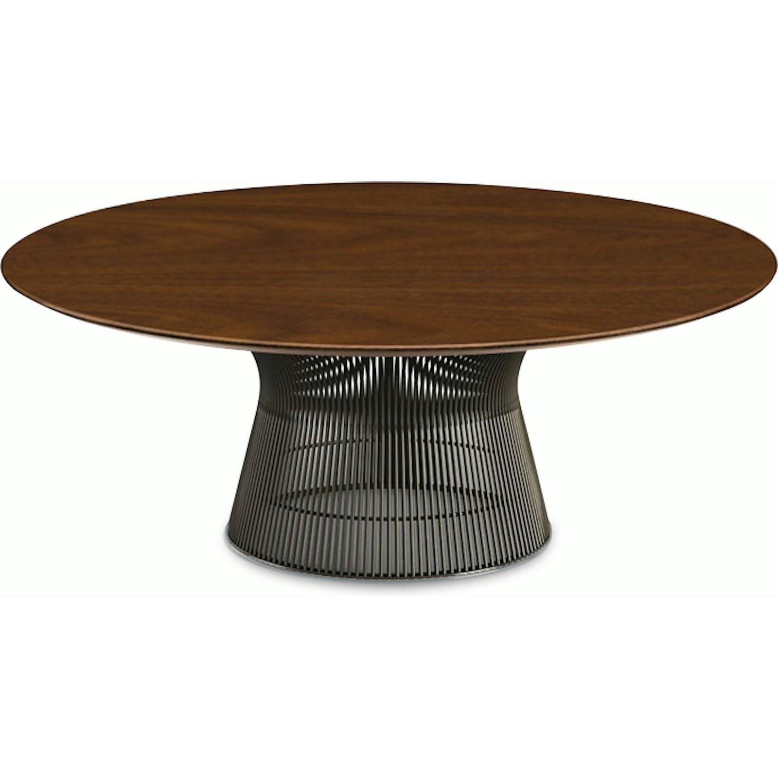 Platner Bronze 42" Coffee Table Coffee Tables Knoll Light Walnut