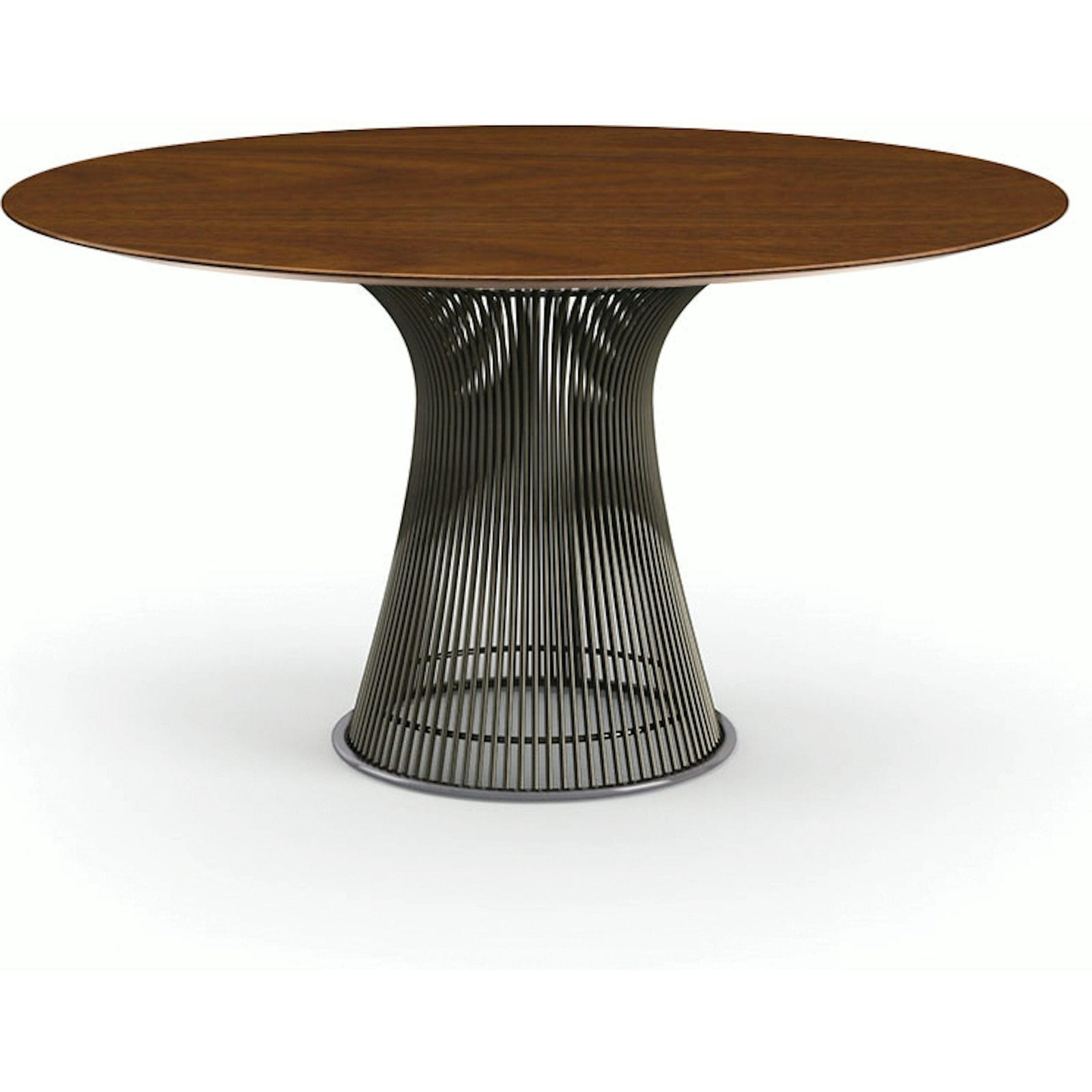 Platner Dining Table - 54 Inch Dining Tables Knoll Metallic Bronze Light Walnut