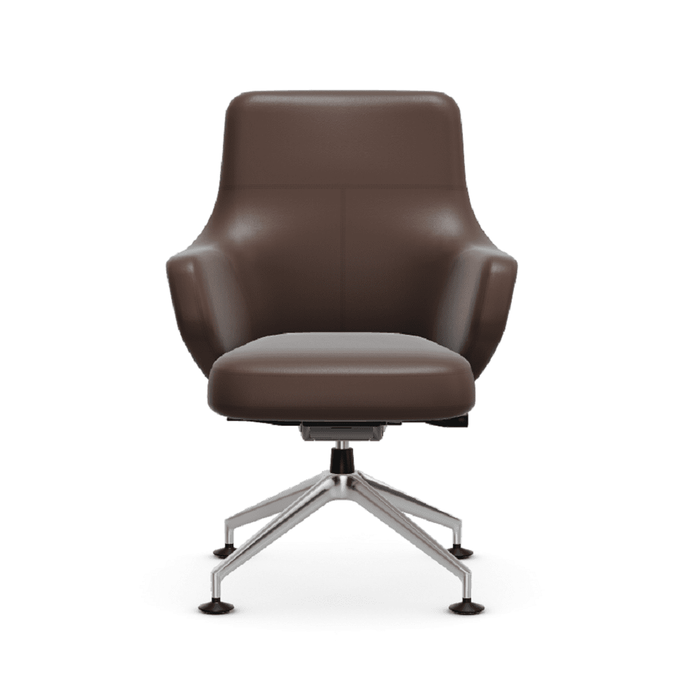 Grand Conference Lowback Chair task chair Vitra Leather - Maroon Glides for carpet