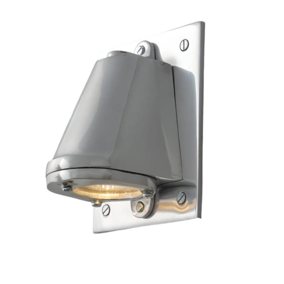 Mast Light Outdoor Lighting Original BTC Polished Aluminium with plate