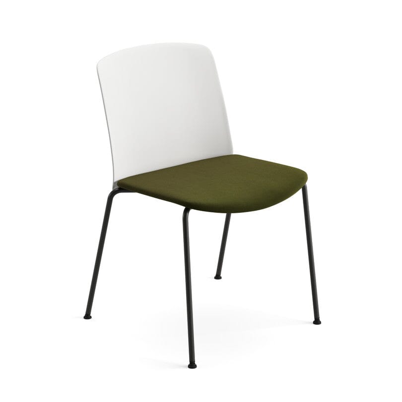 Mixu Plastic Upholstered Seat Pad Chair With 4 Leg Base Chairs Arper