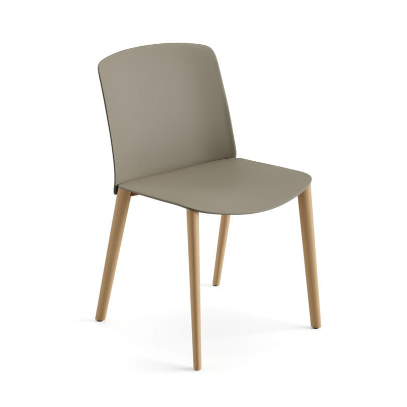 Mixu Seat and Back Plastic Chair With Wood Leg Base Chairs Arper