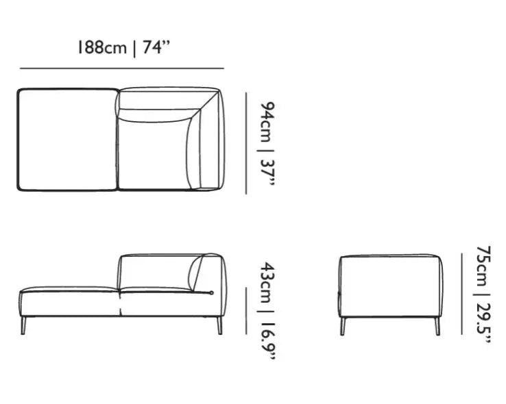 SSG Chaise Longue left
