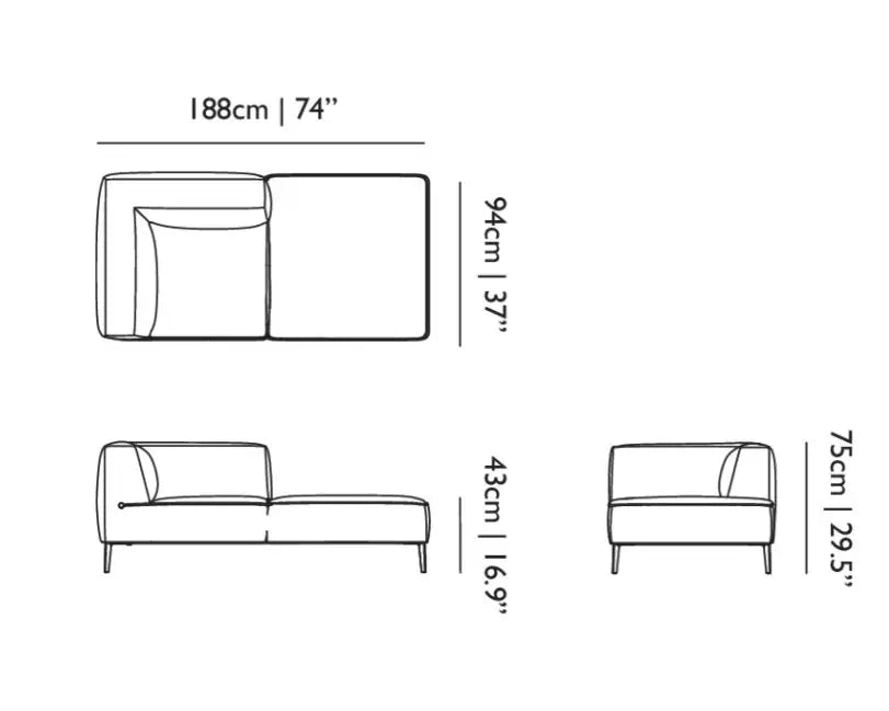 SSG Chaise Longue right