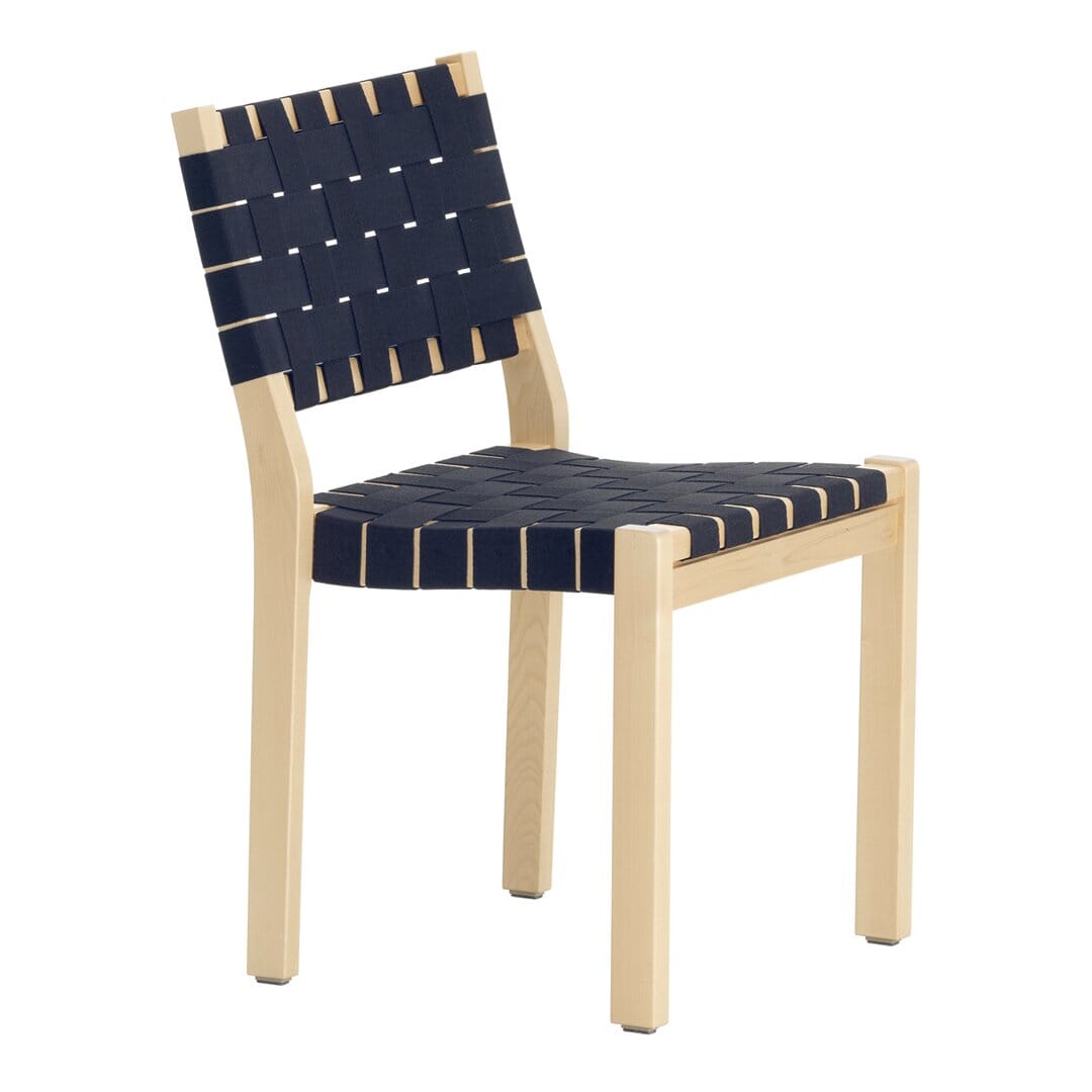 Chair 611 Chairs Artek Natural Lacquered / Black Webbing