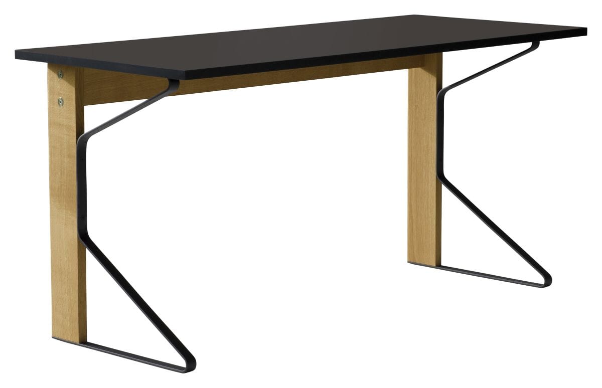 Kaari Desk Desk Artek HPL High-Gloss Black Oak, Black Lacquered