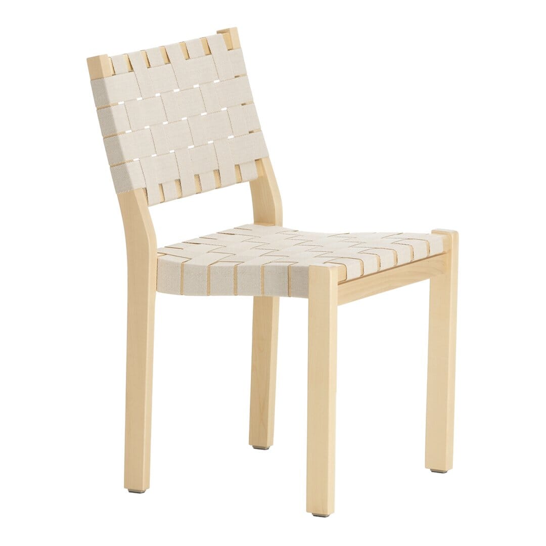 Chair 611 Chairs Artek Natural Lacquered / Natural-White Webbing