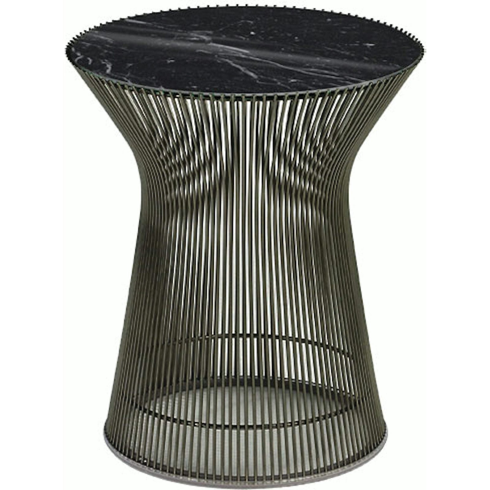 Platner Side Table side/end table Knoll Metallic Bronze Nero Marquina marble, Shiny finish