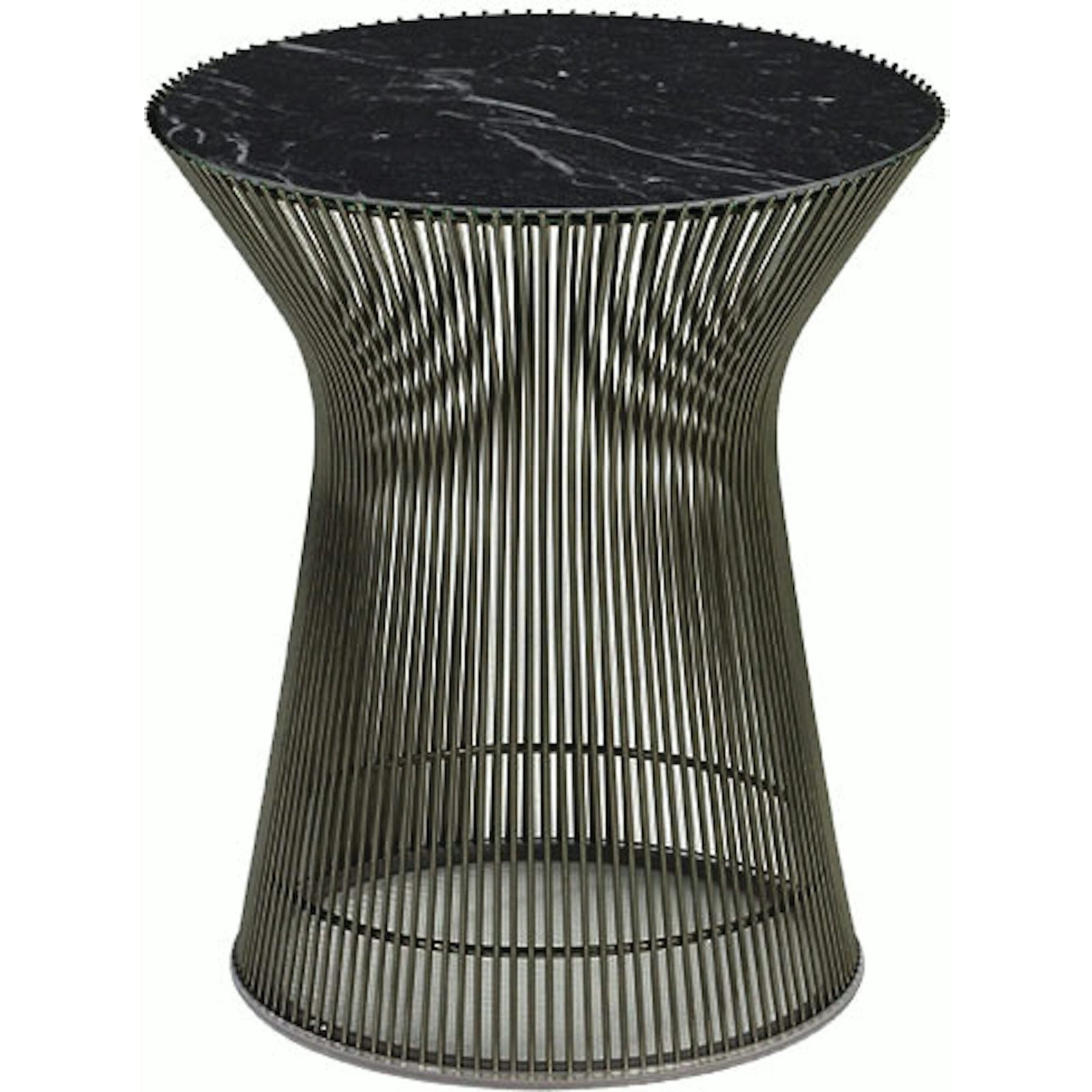Platner Side Table side/end table Knoll Metallic Bronze Nero Marquina marble, Satin finish