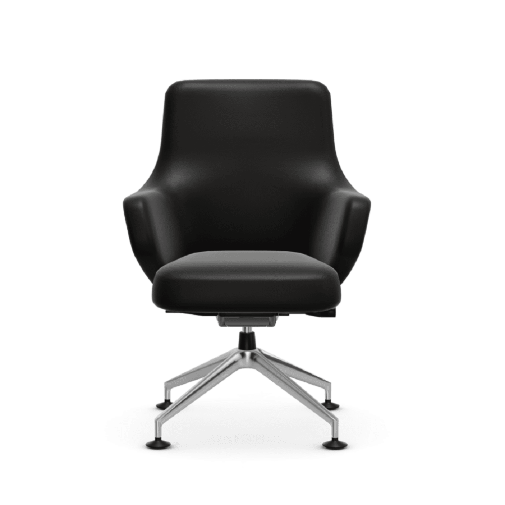 Grand Conference Lowback Chair task chair Vitra Leather Premium F - Nero 66 +$1000.00 Glides for carpet
