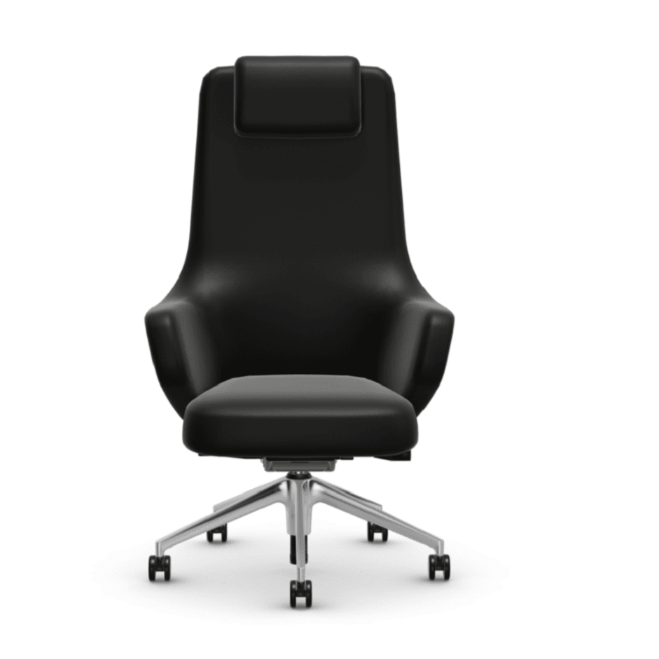 Grand Executive Highback Chair task chair Vitra Leather Premium F - Nero 66 +$1500.00 Hard casters-unbraked for carpet