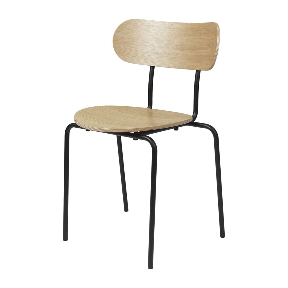 Coco 4-Legged Stackable Dining Chair Dining Chair Gubi Oak Lacquered