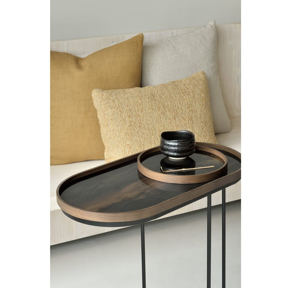 Oblong Bronze Organic Glass Tray Tray Ethnicraft