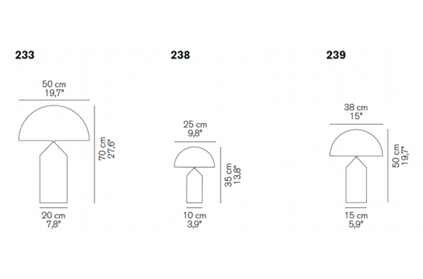 Atollo Nickel Table Lamp Table Lamps Oluce