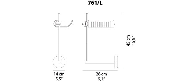 Colombo Wall Sconce 761 wall / ceiling lamps Oluce