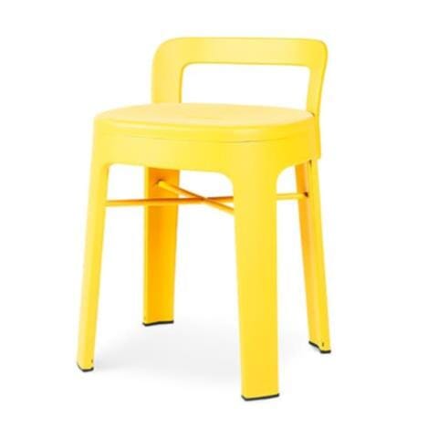 Ombra Low Stool With Backrest Stools RS Barcelona Yellow
